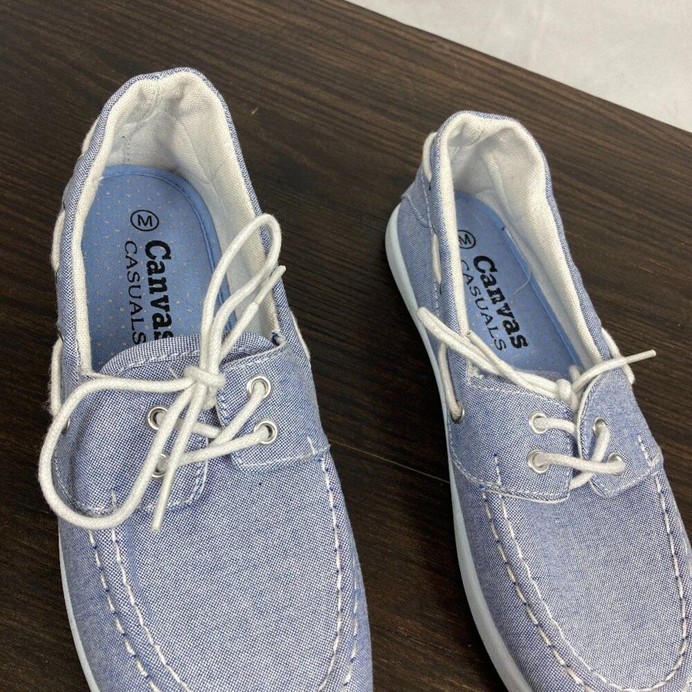 canvas casuals blue boat shoe - Picture 2 of 4